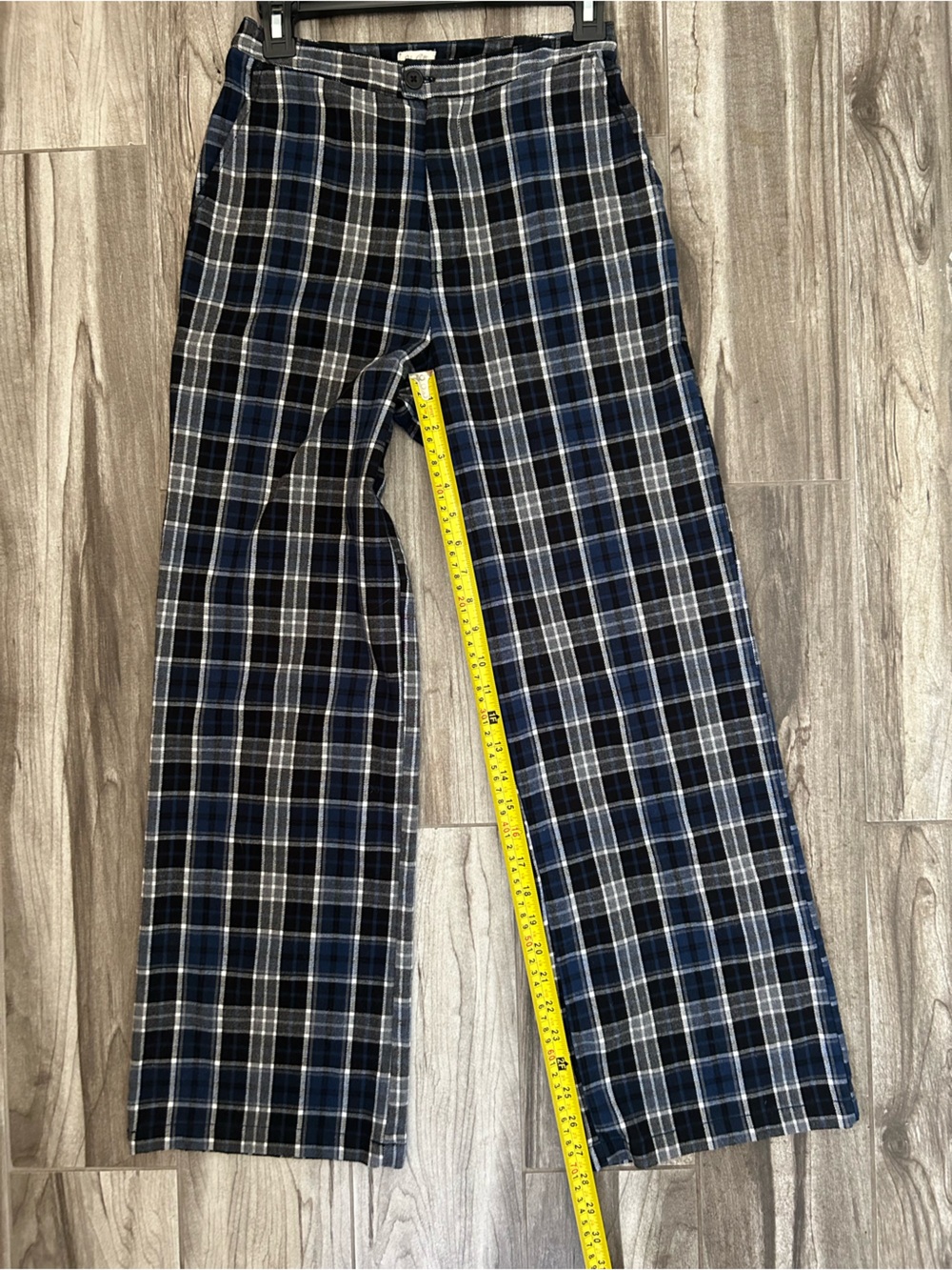 John Galt Brandy Melville Blue Plaid Wide Leg Pants XS Y2K - Picture 11 of 13